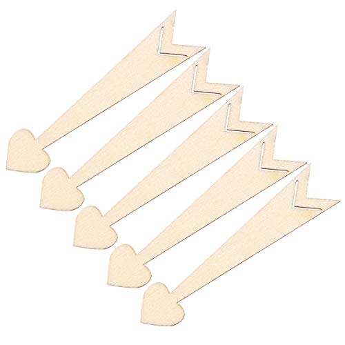 SUPVOX 20pcs Unfinished Wood Cutout Wooden Arrow Shape Natural Wood Pieces for DIY Arts Crafts Projects (Love Heart Arrow) SUPVOX