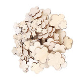 Sewroro 100pcs Flower Wood Cutouts Unfinished Wood Plum Slices Flower Wooden Wood Flower Slices Cut Wooden Plum Nativity Ornaments DIY Gifts in Bulk Sewroro