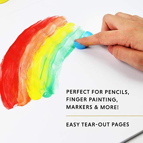 2-Pack Large Drawing Sketch Pad for Kids (12" x 16", 50 Pages Each), 60lbs /90GSM Paper Ideal for Finger Painting, Pencils, Tempera and Markers. DOODLE HOG
