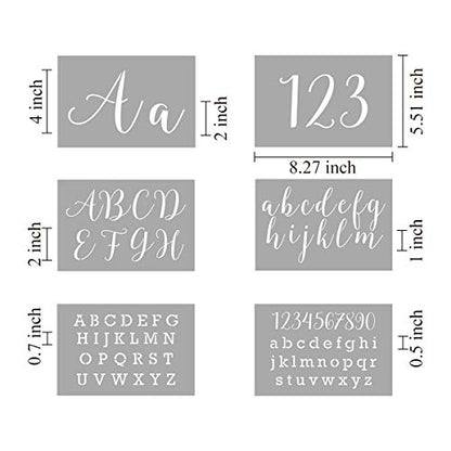 Letter Stencils for Painting on Wood - 42 Pack Large Alphabet Stencil Templates with Numbers and Signs, Reusable Letters and Numbers Stencils in 2 - WoodArtSupply