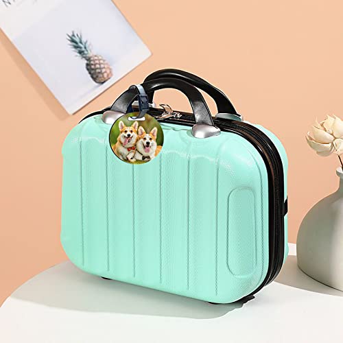 20 pcs Sublimation Blanks Luggage Tag Round Bulk MDF with Belt White Sublimation Blank Products Travel Bag Name ID Card Luggage Tags with AiDiYGECO