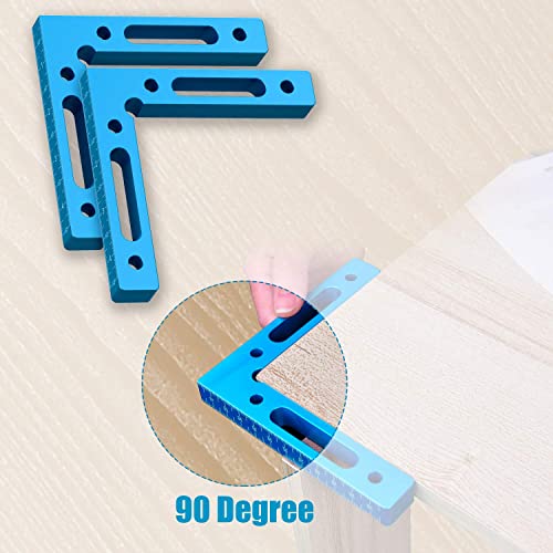 4PCS 90 Degree Aluminium Alloy Positioning Squares, 4.7" x 4.7" Right Angle Clamps Woodworking Carpenter Tool, Corner Clamping Square for Picture