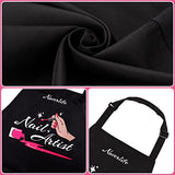 Noverlife Adjustable Manicurist Apron for Women, Black Nail Artist Apron Nail Tech Bib with Roomy Pockets, Professional Nail Salon Cosmetology Apron Noverlife