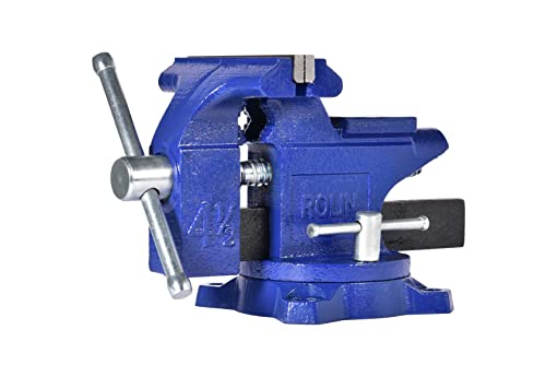 Rolin Vise Bench Vise 4-1/2 Inch With 240 Degree Swivel Base Clamp Tools Home Vises Rotation Base - WoodArtSupply