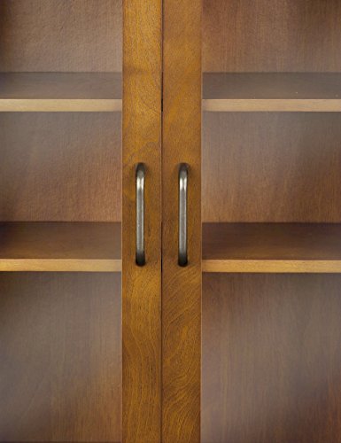 Teamson Home Avery Wooden Over The Toilet Bathroom Removable Wall Medicine Cabinet with 2 Adjustable Shelves 3 Storage Spaces 2 Glass-Paneled Doors Teamson Home