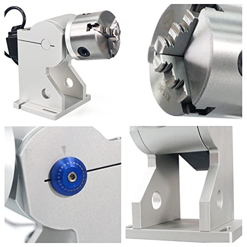 ComMarker 80mm 3 Jaws Rotary Chuck for Laser Marking Machine, Fiber Laser Engraver Attachment, 3 Jaws Rotary Axis Perfect for Jewelry, Rings, - WoodArtSupply