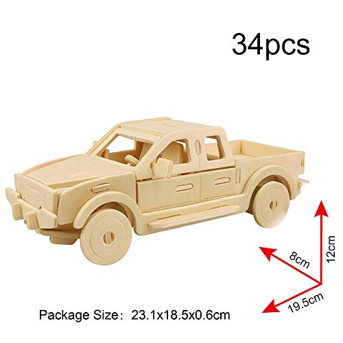Georgie Porgy 3D Wooden Puzzles for Kids Toys Construction Woodcraft Kits DIY Model Puzzle Kits Birthday Gifts Pack of 3 (Sports Cars Off-Road Georgie Porgy