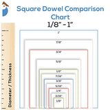 Wood Square Dowel Rods 1/4-inch x 36 Pack of 10 Wooden Craft Sticks for Crafts and Woodworking by Woodpeckers Woodpeckers