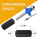 MEIGGTOOL 7Pcs 1/4"Inch Shanks Roundover Edging Router Bit Set,Round Radius: 1/2",3/8",5/16",1/4",7/32",3/16",1/8" MEIGGTOOL