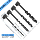 4 Pcs Hand Auger Wood Drill,Bushcraft Gear Hand Auger Drill Survival Tools Scotch Eye Wood Auger Hand Drill Bushcraft Auger Tool for Akorbom