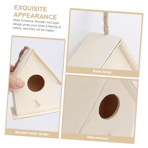 SEWOART 3 Pcs Bird Houses for Outside Kit Kids Kits Bird Boxes Garden Outdoor Birds Accessories Mini Birdhouse Birds Hut Bed Unpainted Birdhouse DIY - WoodArtSupply