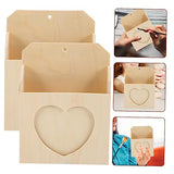 MAGICLULU 4 Pcs Love Envelope Box Kids Educational Toy Stationery Holder Woody Toy Kids Pencils Unfinished Wooden Mailbox Unfinished Wood Crates MAGICLULU