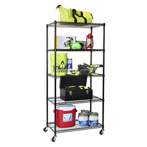 Seville Classics UltraDurable Heavy Duty NSF Solid Steel Wire Rack Storage Unit, Organizer for Garage, Warehouse, Office, Restaurant, Classroom, - WoodArtSupply