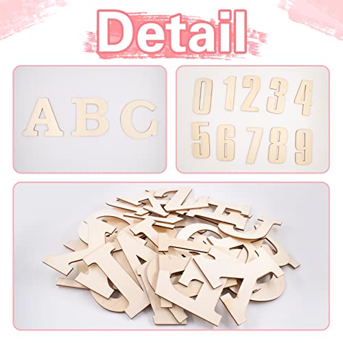 4 Inch 36 Pieces Wooden Letters Unfinished Wood Alphabet Letters A-Z and Numbers 0-9 Gifts Set for DIY Crafts, Home Wall Decoration, Painting,