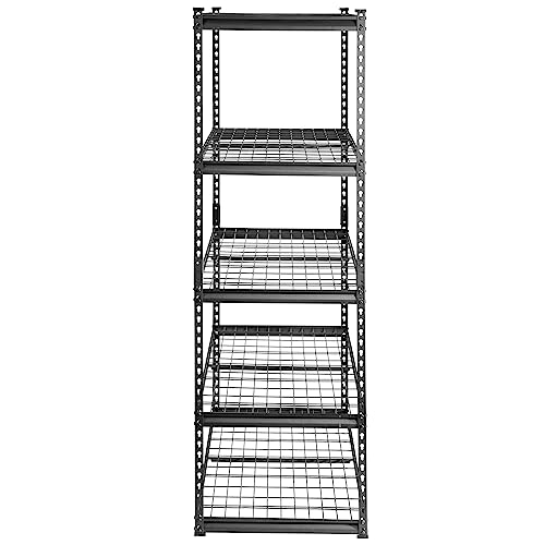 VEVOR Storage Shelving Unit, 5-Tier Adjustable, 2000 lbs Capacity, Heavy Duty Garage Shelves Metal Organizer Wire Rack, Black, 48" L x 24" W x 72" H - WoodArtSupply