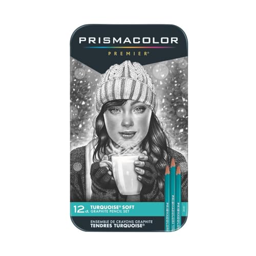 Prismacolor Premier Turquoise Graphite Sketching Pencils, Soft Leads, 12 Count - WoodArtSupply