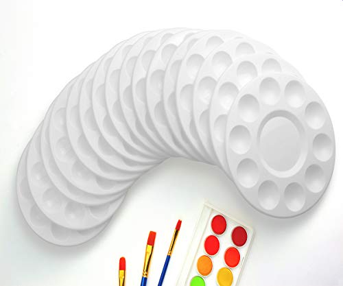 inifus 22 PCS Paint Tray Palettes for Kids, Plastic Paint Pallet with 10 Wells, Acrylic Artist Paint Tray Palette for Kids, Students to Acrylic Oil inifus