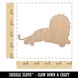 Lion Resting Solid Unfinished Craft Wood Holiday Christmas Tree DIY Pre-Drilled Ornament Sniggle Sloth