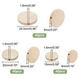 PH PandaHall 120pcs Flat Round Wood Beads 3 Sizes Wood Coin Beads Antique White Wood Spacer Beads Unfinished Wood Disc for Jewelry Necklace Bracelet PH PandaHall