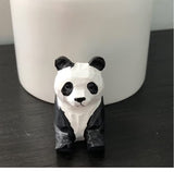 Selsela Panda Figurine Decor Bear Handmade Statue Miniature Wood Art Wall Carved Small Animal Selsela