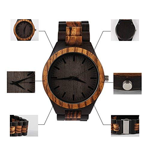 KOSTING Personalized Engraved Men Natural Wood Watches for Son Wooden Strap Band Customized Stylish Classic Unique Birthday Christmas Day Graduation - WoodArtSupply