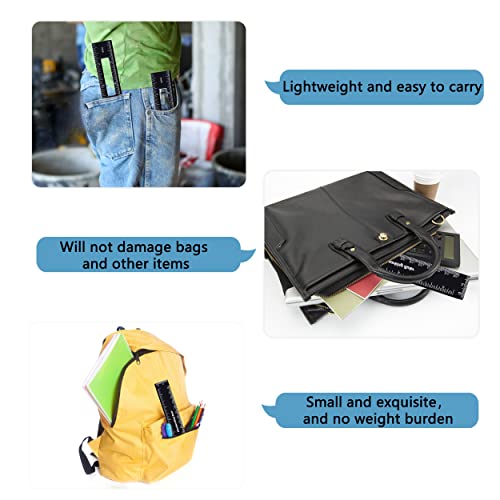 Precision Pocket Woodworking Ruler 8 inch Marking Measuring Ruler Professional Woodworking Tools Ruler Metal Construction Ruler Inch and Metric Ruler FEYAIM