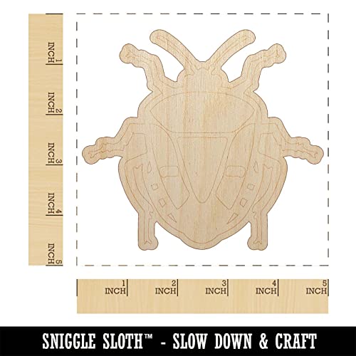 Man Faced Stink Bug Insect Unfinished Wood Shape Piece Cutout for DIY Craft Projects - 1/4 Inch Thick - 4.70 Inch Size Sniggle Sloth
