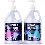Resin Epoxy Craft Kit 2 Gallon Epoxy Resin Kit (1 Gal Resin + 1 Gal Hardener) High Gloss UV Resistant Odor-Free Art Resin, BPA-Free and Non-Toxic unicone art