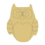 Owl Design by Lines Cutout Unfinished Wood Animal Night Creature MDF Shaped Canvas Style 3 Art 8 (6") Diverse Woodworking
