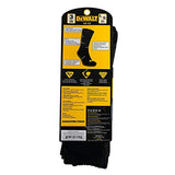 DEWALT 3 Pair Everyday Cotton Blend Work Crew Sock (Black),10-13 DEWALT