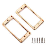 SUPVOX Pickup Frame Maple Wood Plastic Humbucker Mounting Ring with 8 Screws for Musical Instrument Guitar Bass GB305P (Golden) 2pcs SUPVOX