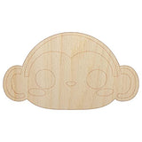 Charming Kawaii Chibi Monkey Face Blushing Cheeks Unfinished Wood Shape Piece Cutout for DIY Craft Projects - 1/8 Inch Thick - 4.70 Inch Size Sniggle Sloth