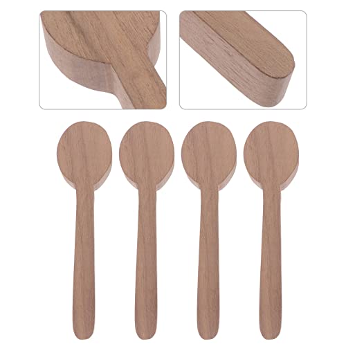 EXCEART 4pcs Unfinished Wooden Spoon wood carving blocks basswood for whittling Wooden Spoons Craft whittling wood blanks whittling craft kit jar EXCEART