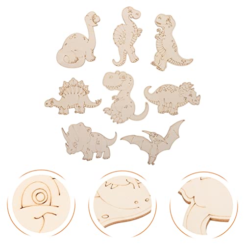 Crafts 8Pcs Unfinished Wood Cutouts Wooden Paint Crafts Animal Cut Out Wood Slices Wooden Chips for Home Decoration Ornament DIY Craft Art Project SEWACC