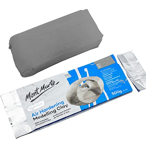 Mont Marte Grey Air Hardening Modeling Clay, 500g (1.1lb). Dries in Approximately 24 Hours. Suitable for Sculptors and Modelers of All Skill Levels. Mont Marte