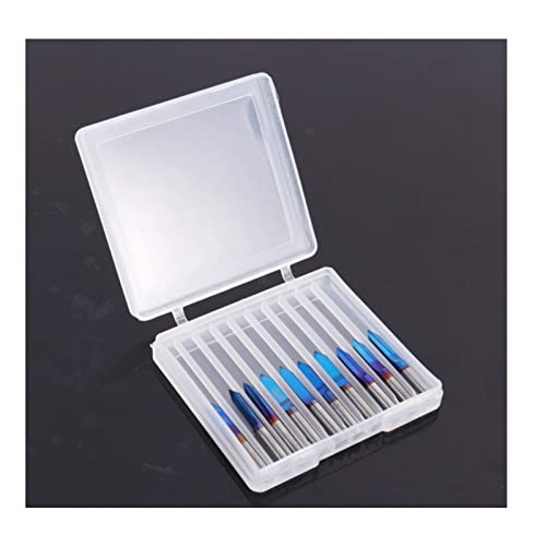 V Groove Router Bits 1/8" Shank CNC Wood Carving Bits 10pcs 30°& 60°Engraving Bits Nano Blue Coat Solid Carbide CNC Router Bits for 2D&3D Sculpture YOKISHUN