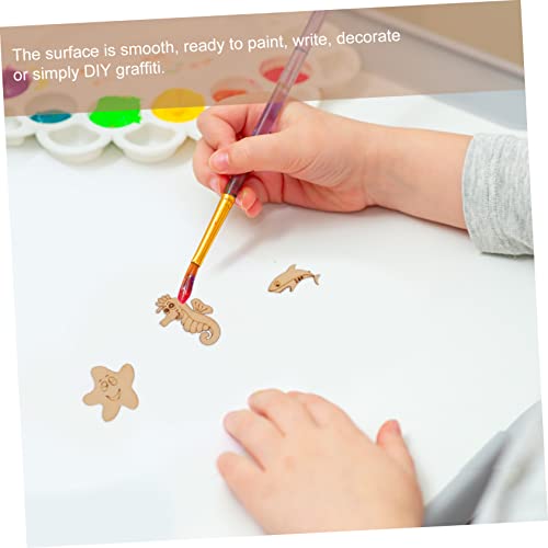 EXCEART 100pcs Marine Animal Wood Chips Mini Animals Natural Wood Slices Wood Earrings Fish Wood Sign Coastal Wood Cutout Unfinished Wood Slice Wood EXCEART