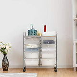 Giantex 12 Drawer Rolling Storage Cart Tools Scrapbook Paper Office School Organizer (White) Giantex