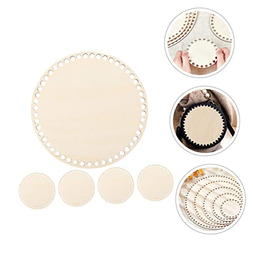 FONDOTIN 5pcs Woven Bag Base Blank Tote Bag Knitting Supplies DIY Kits DIY Bag Wooden Base Wood Basket Bottom Basket Weaving Base Bottom Shaper Pad FONDOTIN