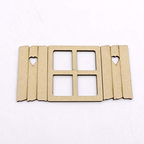 Milisten 5 Packs Window Decorative Wood Chips Miniature Decoration Window Wood Cutout Fairy DIY Arts Project Slices Unfinished Wood Cutout Tiny Home