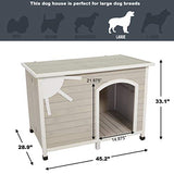 Midwest Homes for Pets Eilio Folding Outdoor Wood Dog House, No Tools Required for Assembly | Dog House Ideal for Large Dog Breeds, Beige (12EWDH-L) MidWest Homes for Pets