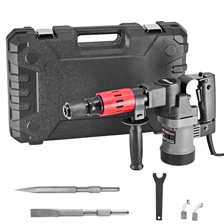 XtremepowerUS 3000BPM Demolition Chipping Jack Hammer w/Chisel Bit & Case Electric 1000W Demolition Construction Concrete Breaker Punch Drill XtremepowerUS