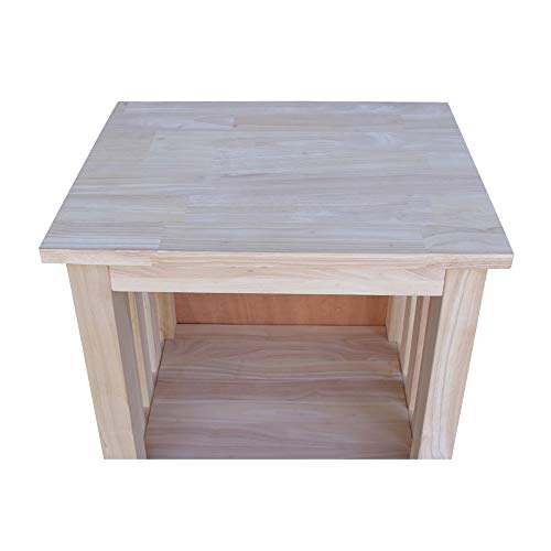 International Concepts Mission Tall End Table, Unfinished IC International Concepts
