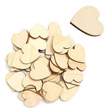 Vosarea 50pcs Wooden Hearts Slices Blank Unfinished Wooden Discs Cutout Pieces Embellishments for Scrapbooking Wedding Table Scatter DIY Arts Craft VOSAREA