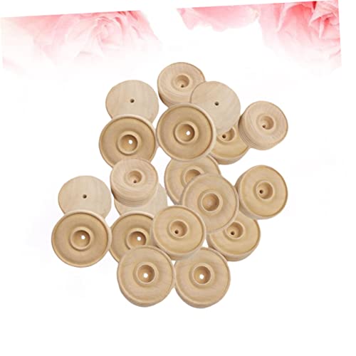 TEHAUX 25pcs Unfinished Round Blank Wood Crafts Supplies DIY Accessories Unfinished Wood Wheels Homemade Ornaments Crafts Wood Wheel Round Wheels - WoodArtSupply