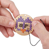 MindWare Make Your Own Cross Stitch â€“ Cute & usable DIY Crafts for Girls & Teens â€“ Make 12 Wooden Pendants â€“ 29 pcs MindWare