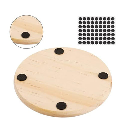 UUYYEO 10 Pcs 4" Unfinished Wood Coasters Circles Round Wooden Slices Blank Craft Coasters Christmas Ornaments for Painting Staining