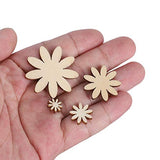 250Pcs Wooden Flowers Wood Cutout Flower Shape Unfinished Wooden Flower Slices with Mixed Sizes for Christmas Wedding Party DIY Crafts Decor TOPINCN