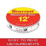 Starrett Tape Measure Stix with Adhesive Backing - Mount to Work Bench, Saw Table, Drafting Table - 1/2" x 12', English Metric, Right-Left Reading - Starrett
