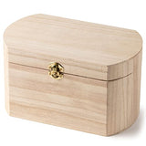 9.5” Unfinished Wooden Oval Box by Make Market - Ready-to-Decorate Wood Box for Trinkets, Coins, Jewlery, Valuables - Bulk 6 Pack Make Market